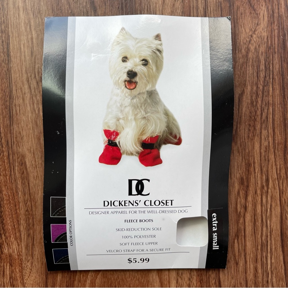 Dickens Closet Soft Fleece Blue Dog Pet Winter Boots Size XS